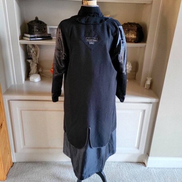 Vintage Regent Park Womens Long Black Coat With Unique Button Detail- SZ 10 - Picture 4 of 9